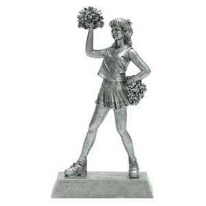 Signature Series Silver Cheerleader Figurine - 8"