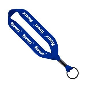 3/4" Polyester Key Chain With Metal Crimp & Split Ring
