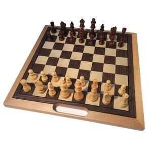 Classic Folding Chess Set w/ Handle-Camphor Wood Board 16"