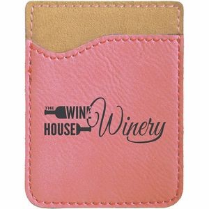 Pink Leatherette Phone Wallet (2 3/8" x 3 1/8")