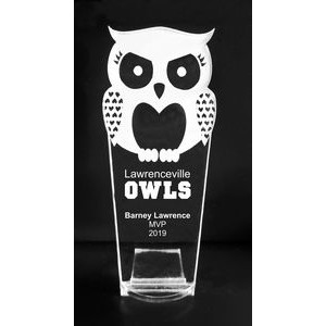 VALUE LINE! Acrylic Engraved Award - 8" Tall - Owl