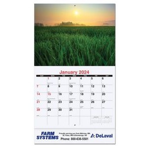 Agriculture Monthly Wall Calendar w/Coil Binding (10 5/8"x18¼")