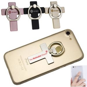 Cross Shaped - Washington Metal Adhesive Cell Phone Ring Grip holder and Stand
