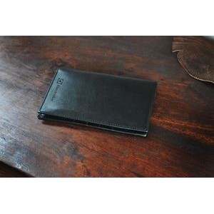 Men's Leather Travel Wallet - Soft Black Calf Leather
