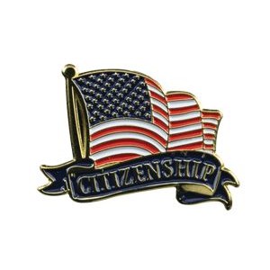 Bright Gold Educational Citizenship Lapel Pin (1-1/8")