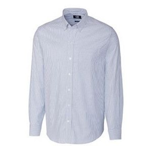Cutter & Buck Stretch Oxford Stripe Mens Big and Tall Long Sleeve Dress Shirt