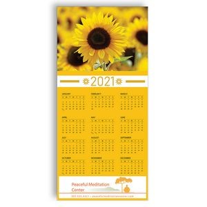 Z-Fold Personalized Greeting Calendar - Sunflowers