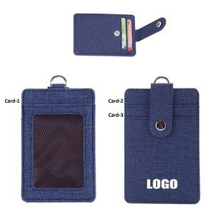 Dual Sides PU Leather 3 Pockets Card Holder