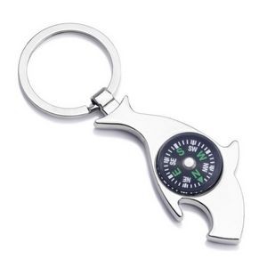 Shark Bottle Opener Compass Keychain
