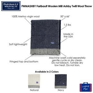 Faribault Woolen Mill Ashby Twill Wool Throw