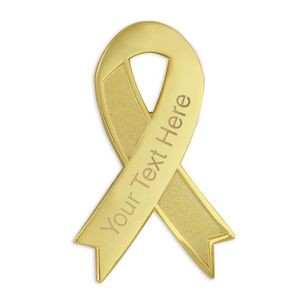 Awareness Ribbon Engravable Pin Gold-Or-Silver