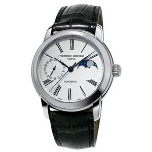 Citizen® Frederique Constant Men's Classic Moonphase Watch w/Black Croc Leather Strap