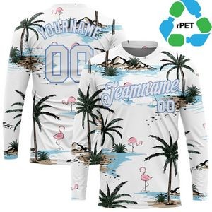 Men's rPET Recycled 100% Polyester Sublimation Performance Long Sleeve T-Shirt