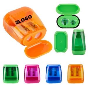 Dual Holes Pencil Sharpeners With Lid
