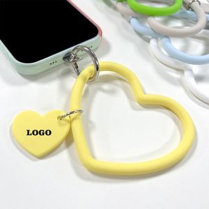 Silicone Heart Shaped Phone Wrist Ring Loop Cell Phone Strap Holder