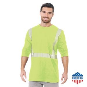 USA Made Cotton Class 2 Segmented Safety Long Sleeve T-Shirt