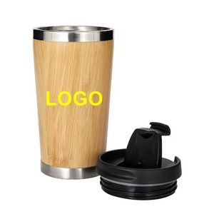 400ml Bamboo Stainless Steel Travel Mug