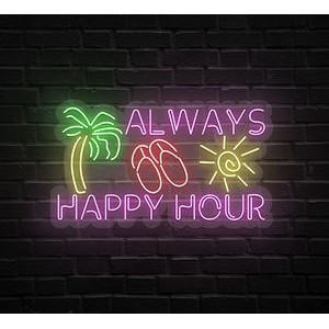 Always Happy Hour Neon Sign (41 " x 22 ")