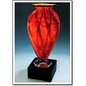 Diamond Blaze Mercury Art Glass Vase w/o Marble Base (3.75"x6")