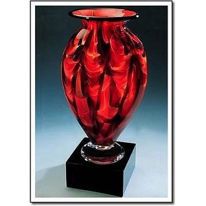 Diamond Ember Mercury Vase w/ Marble Base (4.25"x9.75")