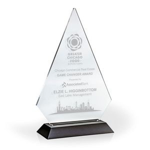 Brilliant Diamond Award with Black Wood Base, Large - Engraved