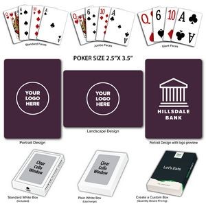 Solid Back Plum Poker Size Playing Cards
