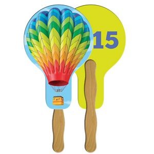 Balloon/Light Bulb Auction Hand Fan Full Color