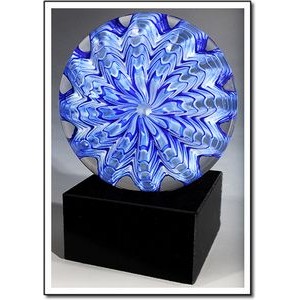 Diamond Dust Art Glass Sculpture w/ Marble Base (4.25"x6")