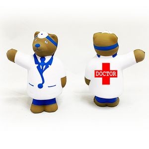 Doctor Teddy Bear Stress Reliever with Full Color Logo