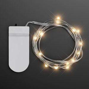Warm White Fairy Lights, 20 LEDs, 80" Long - BLANK
