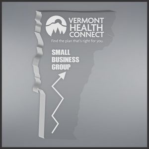 5.65" Vermont Shape Paperweight in Clear, Laser Engraved