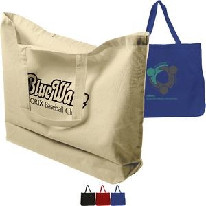 7 Oz. Jumbo Grocery Tote Bag Lightweight Cotton Canvas W/ Gusset (20" X 15" 5")