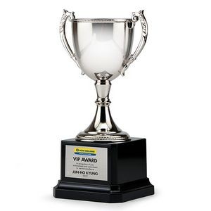 16¾" Tall Silver Zinc Cup Trophy on Plastic Base