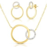 Jilco Inc. Diamond Circle Earring & Necklace Set