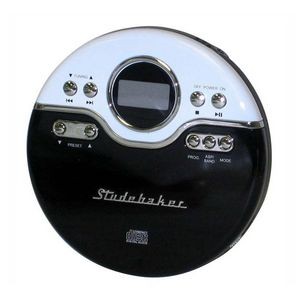 Studebaker Black & White Joggable Personal CD Player w/60 Second ASP & FM Radio