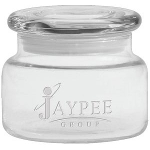 8 Oz. Apothecary Jar w/Flat Lid - Etched