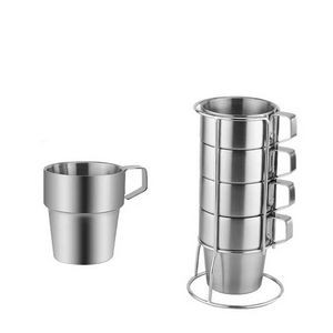 Stackable Stainless Steel Insulated Coffee Cups Set of 4