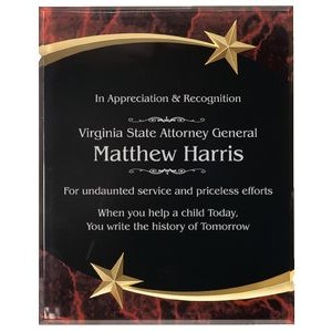 Red Marble Shooting Star Acrylic Plaque, 8" x 10"