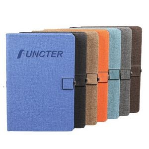 Cloth Grain PU Leather A5 Notepad