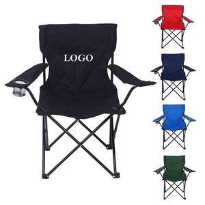 Collapsible Outdoor Chair with Beverage Holder