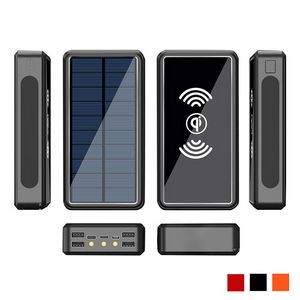 Wireless Solar Power Bank - 10000mAh Portable Charger