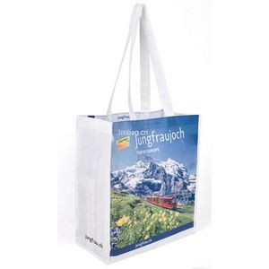 Sublimated PET Non-Woven Shopping Tote Bag w/ Gusset - 2 Sided (12" x 13" x 8")