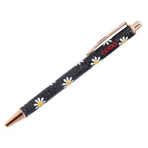 Metal Ballpoint Pen With Daisy Flower Pattern
