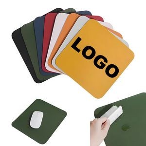 9" Custom Square Faux Leather Mouse Pad w/Non Slip Suede Base