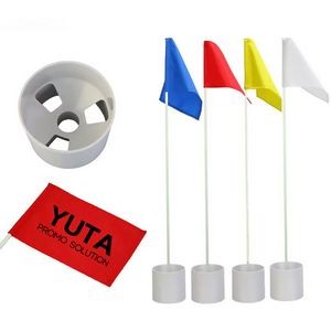 3 Sets Flagsticks Flags Cups For Golf Course
