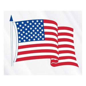 U.S. Flag Decal | 3 1/2" x 4 1/4" | Clear Static | Static Inside Window