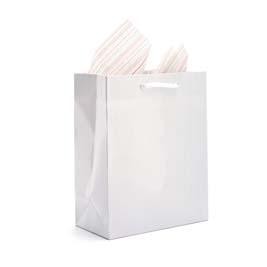 White Gloss Eurotote Bag (8"x4"x10")