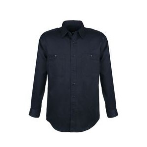 Men's Cotton Blend Twill Long Sleeve Shirt Tall (Navy Blue) (LT-3XLT)