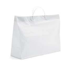 White Plastic Handle Shopping Bag (16" x 6" x 18")