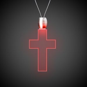 24" Red Cross Light-Up Pendant Necklace(Pad Print)